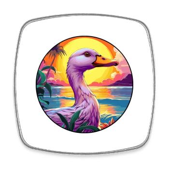 Ente buntes Aquarell Cartoon Kawaii Tier - Viereckiger Kühlschrankmagnet - Weiß - Vorne