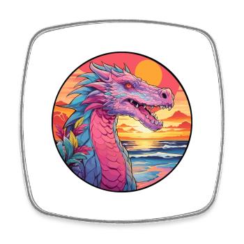 Drache Buntes Aquarell Cartoon Kawaii Tier - Viereckiger Kühlschrankmagnet - Weiß - Vorne