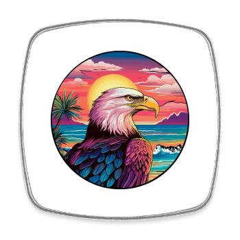 Adler Buntes Aquarell Cartoon Kawaii Tier - Viereckiger Kühlschrankmagnet - Weiß - Vorne