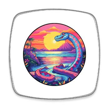Regenwurm Buntes Aquarell Cartoon Kawaii Haustier - Viereckiger Kühlschrankmagnet - Weiß - Vorne