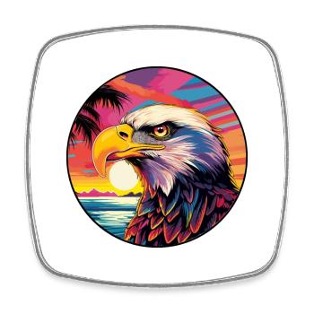 Adler Buntes Aquarell Cartoon Kawaii Tier - Viereckiger Kühlschrankmagnet - Weiß - Vorne