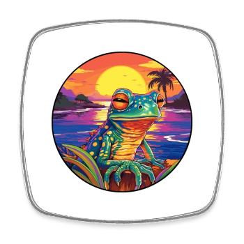 Frosch Buntes Aquarell Cartoon Kawaii Tier - Viereckiger Kühlschrankmagnet - Weiß - Vorne