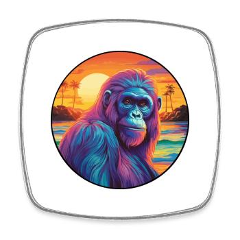Orang-Utan Buntes Aquarell Cartoon Kawaii Haustier - Viereckiger Kühlschrankmagnet - Weiß - Vorne