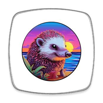 Igel Buntes Aquarell Cartoon Kawaii Tier - Viereckiger Kühlschrankmagnet - Weiß - Vorne