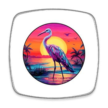 Ibis Colorful Watercolor Cartoon Kawaii Animal - Square fridge magnet - white - Front