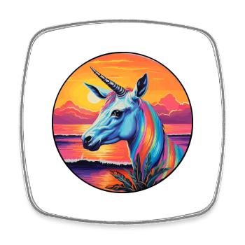 Oryx coloré aquarelle dessin animé Kawaii Animal - Magnet carré - blanc - Devant