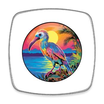 Kiwi Vogel Buntes Aquarell Cartoon Kawaii Haustier - Viereckiger Kühlschrankmagnet - Weiß - Vorne