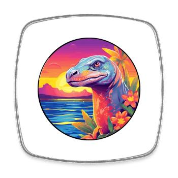 Komodowaran Buntes Aquarell Cartoon Kawaii - Viereckiger Kühlschrankmagnet - Weiß - Vorne