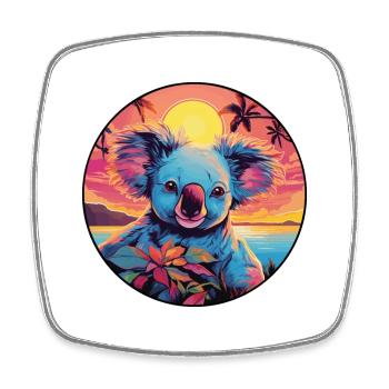 Koala Buntes Aquarell Cartoon Kawaii Tier - Viereckiger Kühlschrankmagnet - Weiß - Vorne