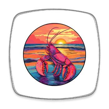 homard coloré aquarelle dessin animé Kawaii Animal - Magnet carré - blanc - Devant