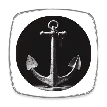Anchor grey - Square fridge magnet - white - Front