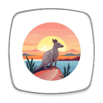 Aardvark Aquarelle Colorée Dessin Animé Kawaii Animal - Magnet carré - blanc - Devant