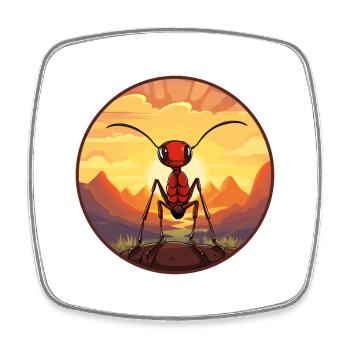 Ant Colorful Watercolor Cartoon Kawaii Animal - Square fridge magnet - white - Front