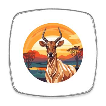Bongo Buntes Aquarell Cartoon Kawaii Tier - Viereckiger Kühlschrankmagnet - Weiß - Vorne