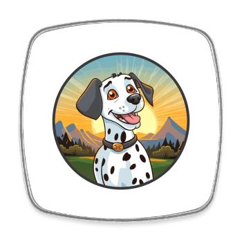 Dalmatien Chien Coloré Aquarelle Dessin Animé Kawaii - Magnet carré - blanc - Devant