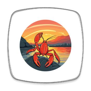 Craw Aquarelle colorée Dessin animé Kawaii Animal - Magnet carré - blanc - Devant