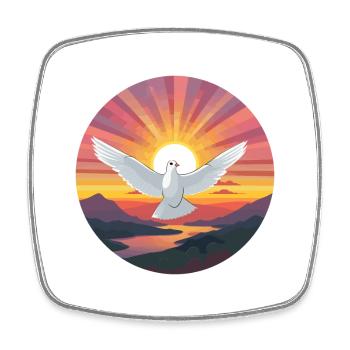 Taube buntes Aquarell Cartoon Kawaii Tier - Viereckiger Kühlschrankmagnet - Weiß - Vorne