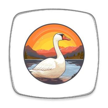 Gans buntes Aquarell Cartoon Kawaii Tier - Viereckiger Kühlschrankmagnet - Weiß - Vorne