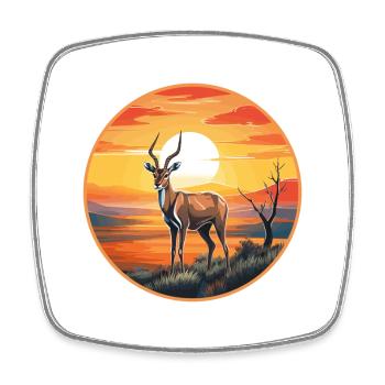 Impala Buntes Aquarell Cartoon Kawaii Tier - Viereckiger Kühlschrankmagnet - Weiß - Vorne