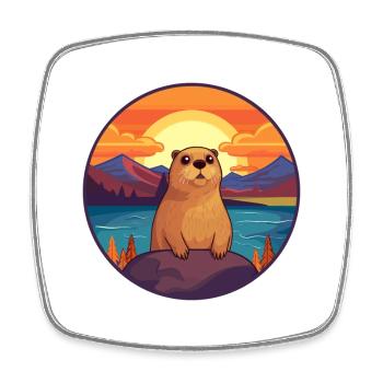 Gopher Buntes Aquarell Cartoon Kawaii Tier - Viereckiger Kühlschrankmagnet - Weiß - Vorne