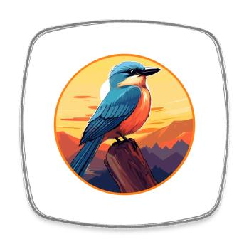 Jay Vogel Buntes Aquarell Cartoon Kawaii Tier - Viereckiger Kühlschrankmagnet - Weiß - Vorne