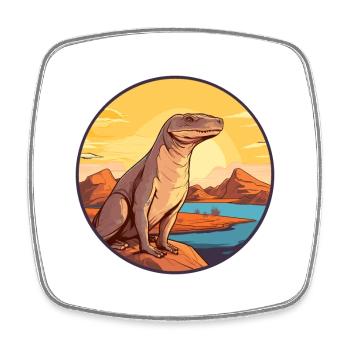 Komodowaran Bunte Aquarell-Karikatur Kawaii - Viereckiger Kühlschrankmagnet - Weiß - Vorne
