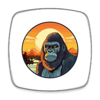 Gorilla Buntes Aquarell Cartoon Kawaii Tier - Viereckiger Kühlschrankmagnet - Weiß - Vorne