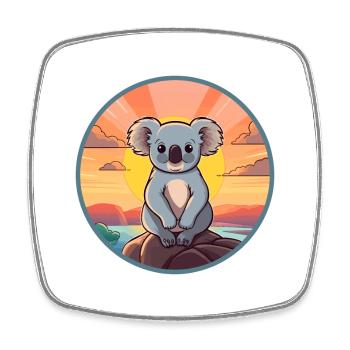 Koala Buntes Aquarell Cartoon Kawaii Tier - Viereckiger Kühlschrankmagnet - Weiß - Vorne