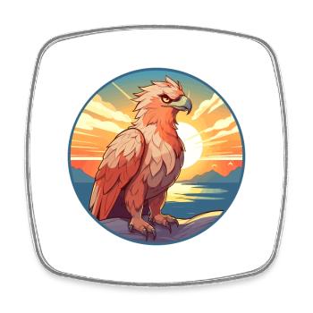 Griffon Aquarelle Colorée Dessin Animé Kawaii Animal - Magnet carré - blanc - Devant
