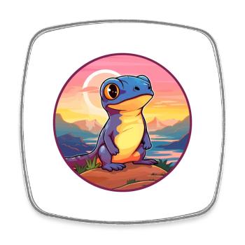 Salamandre Aquarelle Colorée Dessin Animé Kawaii Pet - Magnet carré - blanc - Devant
