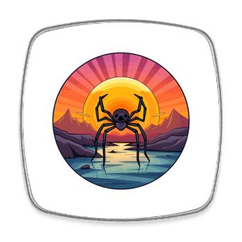 Spinne buntes Aquarell Cartoon Kawaii Tier - Viereckiger Kühlschrankmagnet - Weiß - Vorne