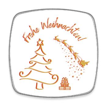 Frohe Weihnachten Weihnachtbaum Santa Claus - Viereckiger Kühlschrankmagnet - Weiß - Vorne