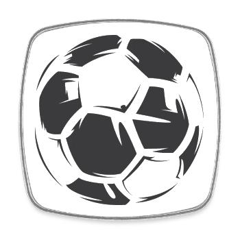 fußball ball illustration icon dirty leder symbol - Viereckiger Kühlschrankmagnet - Weiß - Vorne