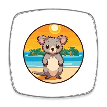 Aye Aye Aquarell Cartoon Kawaii Clipart Tier - Viereckiger Kühlschrankmagnet - Weiß - Vorne