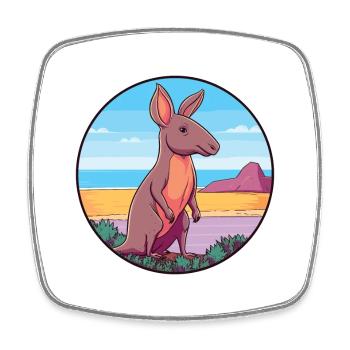 Aardvark aquarelle dessin animé Kawaii Clipart Animal - Magnet carré - blanc - Devant