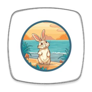 Hase Aquarell Cartoon Kawaii Clipart Tier - Viereckiger Kühlschrankmagnet - Weiß - Vorne