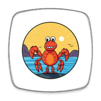 Craw aquarelle dessin animé Kawaii Clipart Animal - Magnet carré - blanc - Devant
