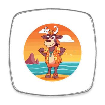Bongo Aquarell Cartoon Kawaii Clipart Tier - Viereckiger Kühlschrankmagnet - Weiß - Vorne
