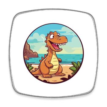 Dinosaure aquarelle dessin animé Kawaii Clipart Animal - Magnet carré - blanc - Devant