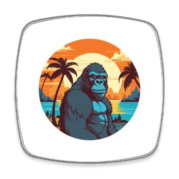 Gorilla Aquarell Cartoon Kawaii Clipart Tier - Viereckiger Kühlschrankmagnet - Weiß - Vorne