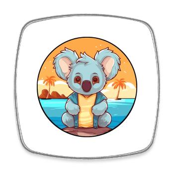 Koala Aquarell Cartoon Kawaii Clipart Tier - Viereckiger Kühlschrankmagnet - Weiß - Vorne