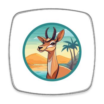 Impala Aquarell Karikatur Kawaii Clipart Tier - Viereckiger Kühlschrankmagnet - Weiß - Vorne
