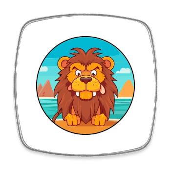 Manticore Aquarelle Dessin Animé Kawaii Clipart Animal - Magnet carré - blanc - Devant