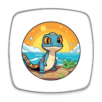 Salamander Watercolor Cartoon Kawaii Clipart Pet - Square fridge magnet - white - Front