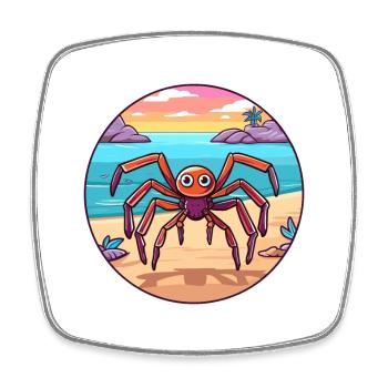 araignée aquarelle dessin animé Kawaii Clipart Animal - Magnet carré - blanc - Devant