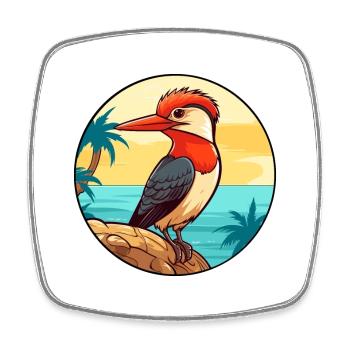 Pic Aquarelle Dessin animé Kawaii Clipart Animal de compagnie - Magnet carré - blanc - Devant
