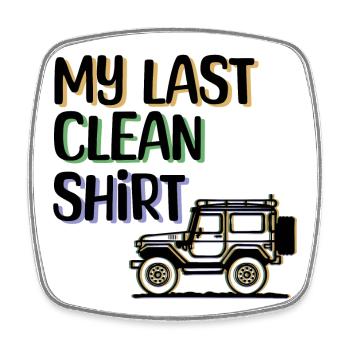 Camping, Statement, Camping, Nature, Relaxing, Holidays - Square fridge magnet - white - Front