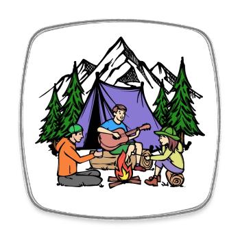 Camping Détente Camping Nature Montagne Camping - Magnet carré - blanc - Devant