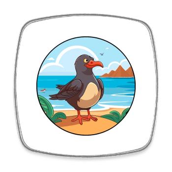 Vogel Aquarell Cartoon Kawaii Clipart Tier - Viereckiger Kühlschrankmagnet - Weiß - Vorne