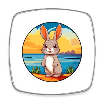 Hase Aquarell Cartoon Kawaii Clipart Tier - Viereckiger Kühlschrankmagnet - Weiß - Vorne